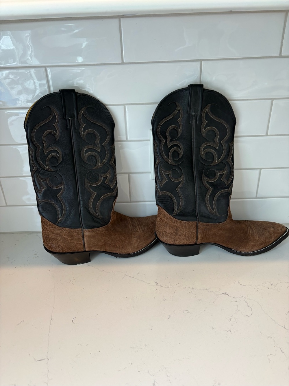 Nocona Vintage  Western Boot with Embroidered Detail